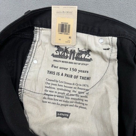 Levi's 469 Loose Fit Black Denim 12" Shorts Men‎ 42 Skater Streetwear Baggy New - Picture 5 of 12